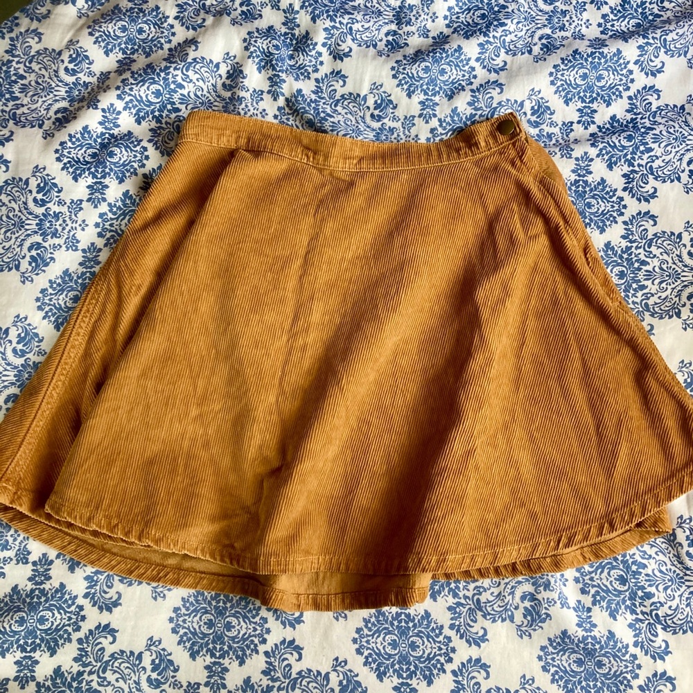 Camel Corduroy a-line mini skirt